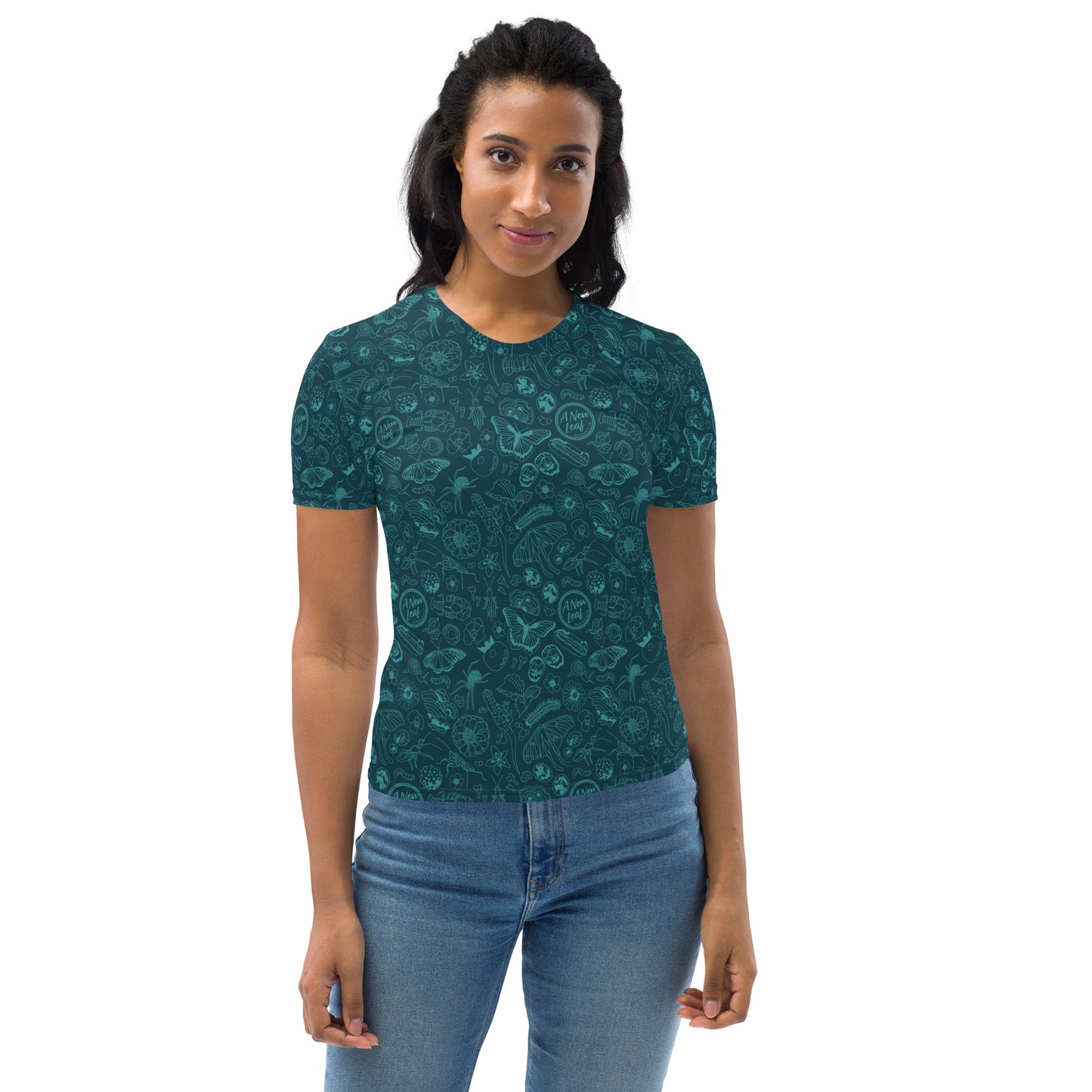 Women's Nature Print Short Sleeve Tee // Deep Teal