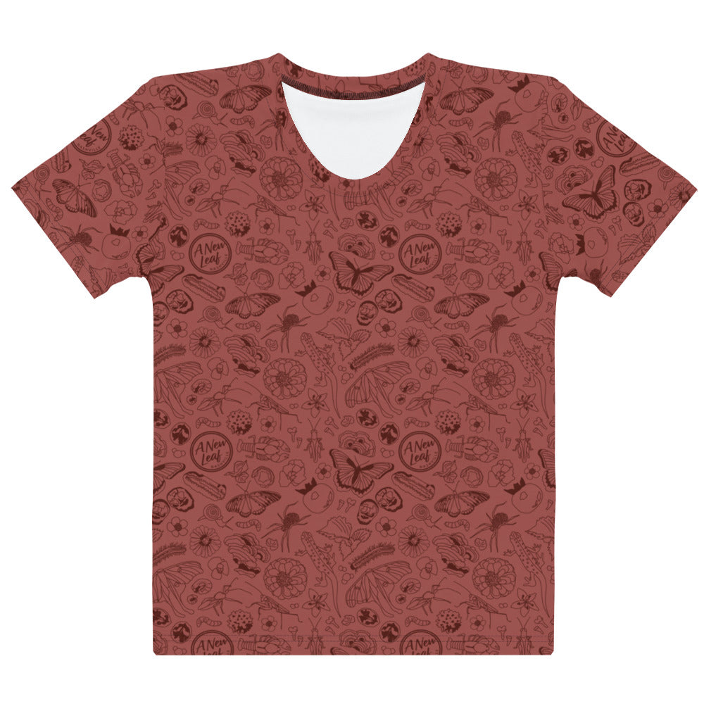 Women's Nature Print Short Sleeve Tee // Terra Cotta