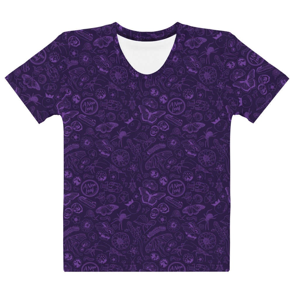 Women's Nature Print Short Sleeve Tee // Purple