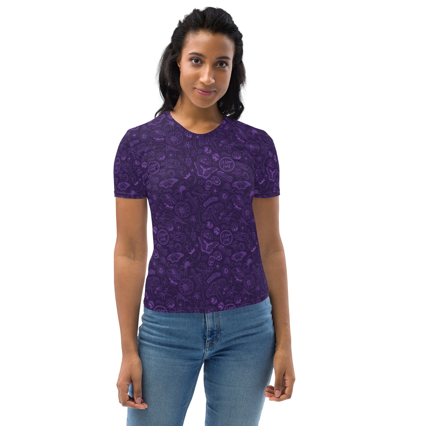 Women's Nature Print Short Sleeve Tee // Purple