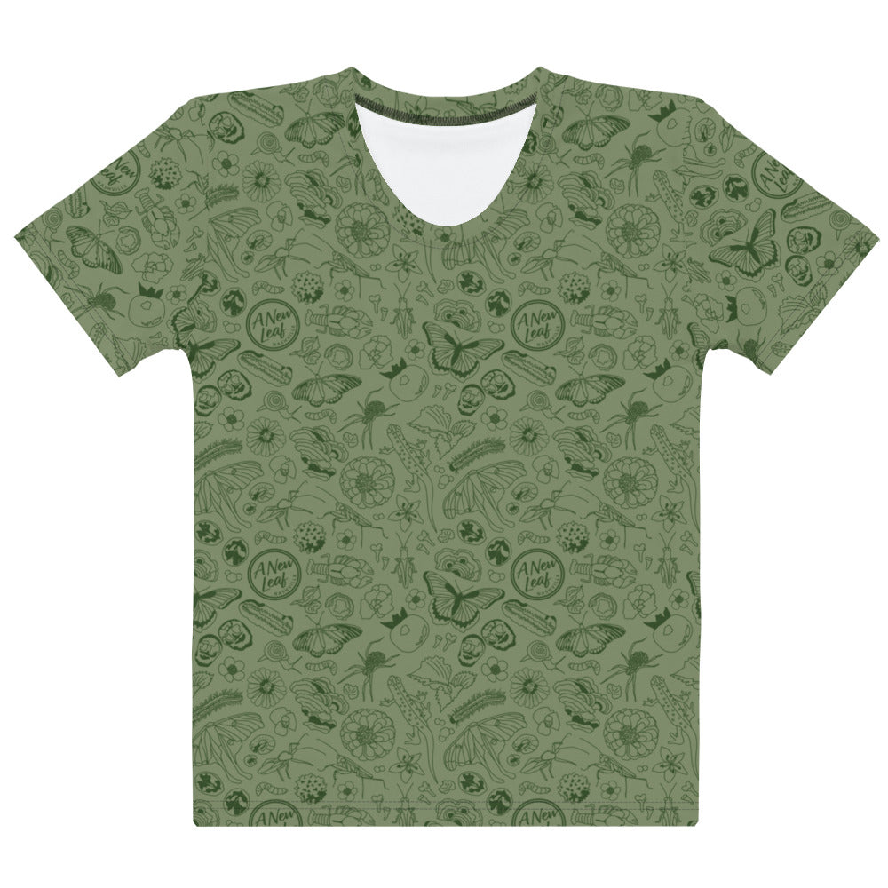 Women's Nature Print Short Sleeve Tee // Olive Green