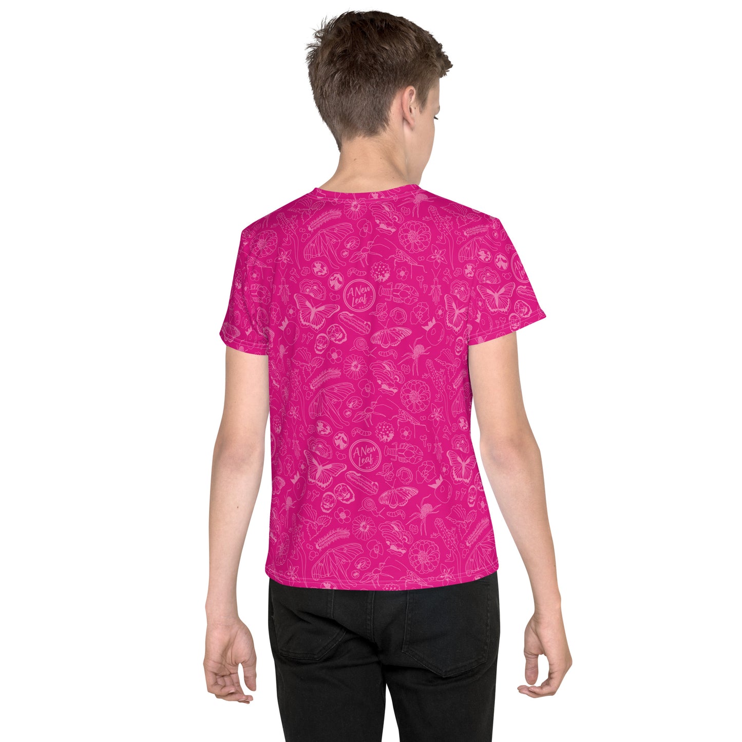 Big Kids Nature Print Short Sleeve Tee // Magenta