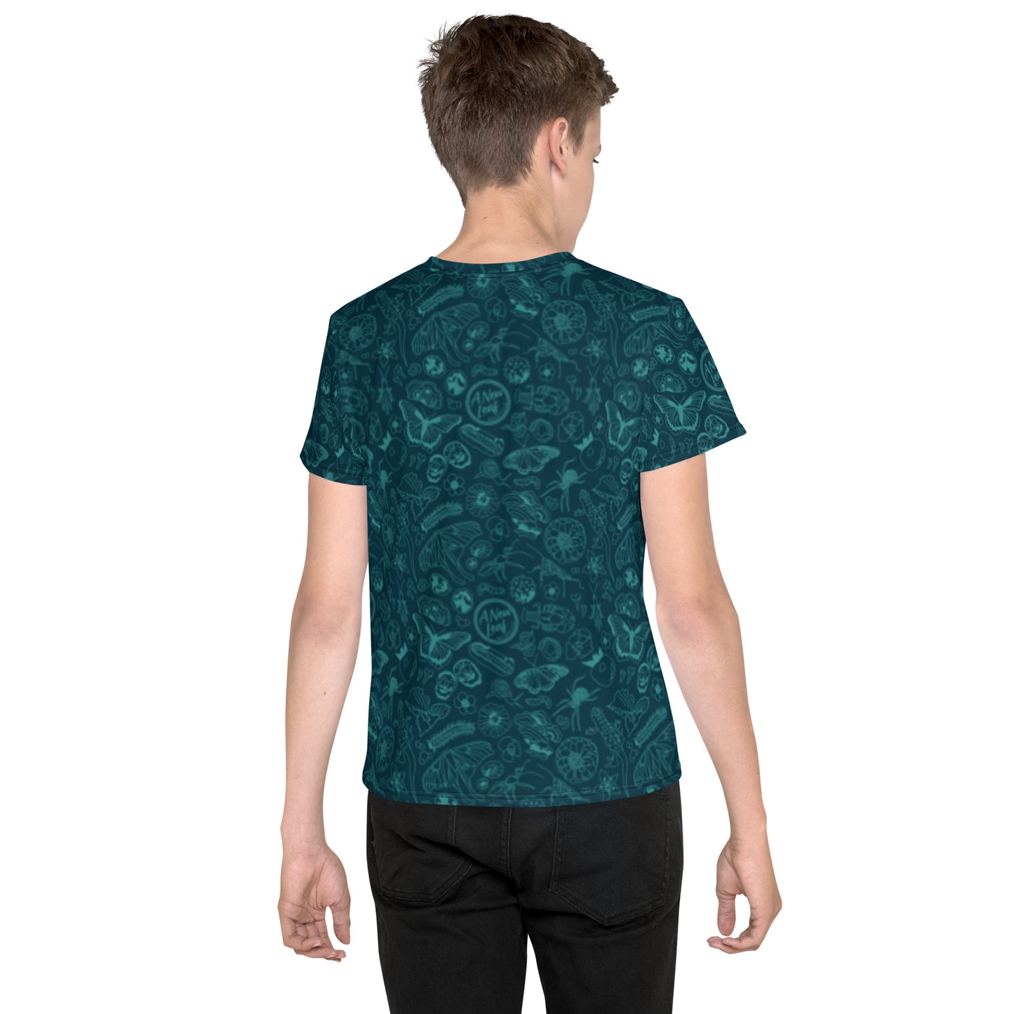 Big Kids Nature Print Short Sleeve Tee // Deep Teal