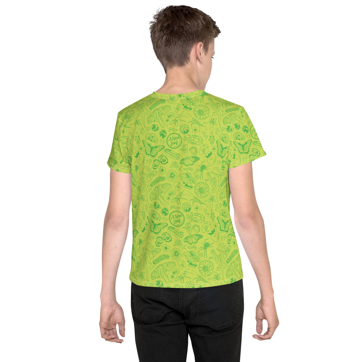 Big Kids Nature Print Short Sleeve Tee // Chartreuse Green