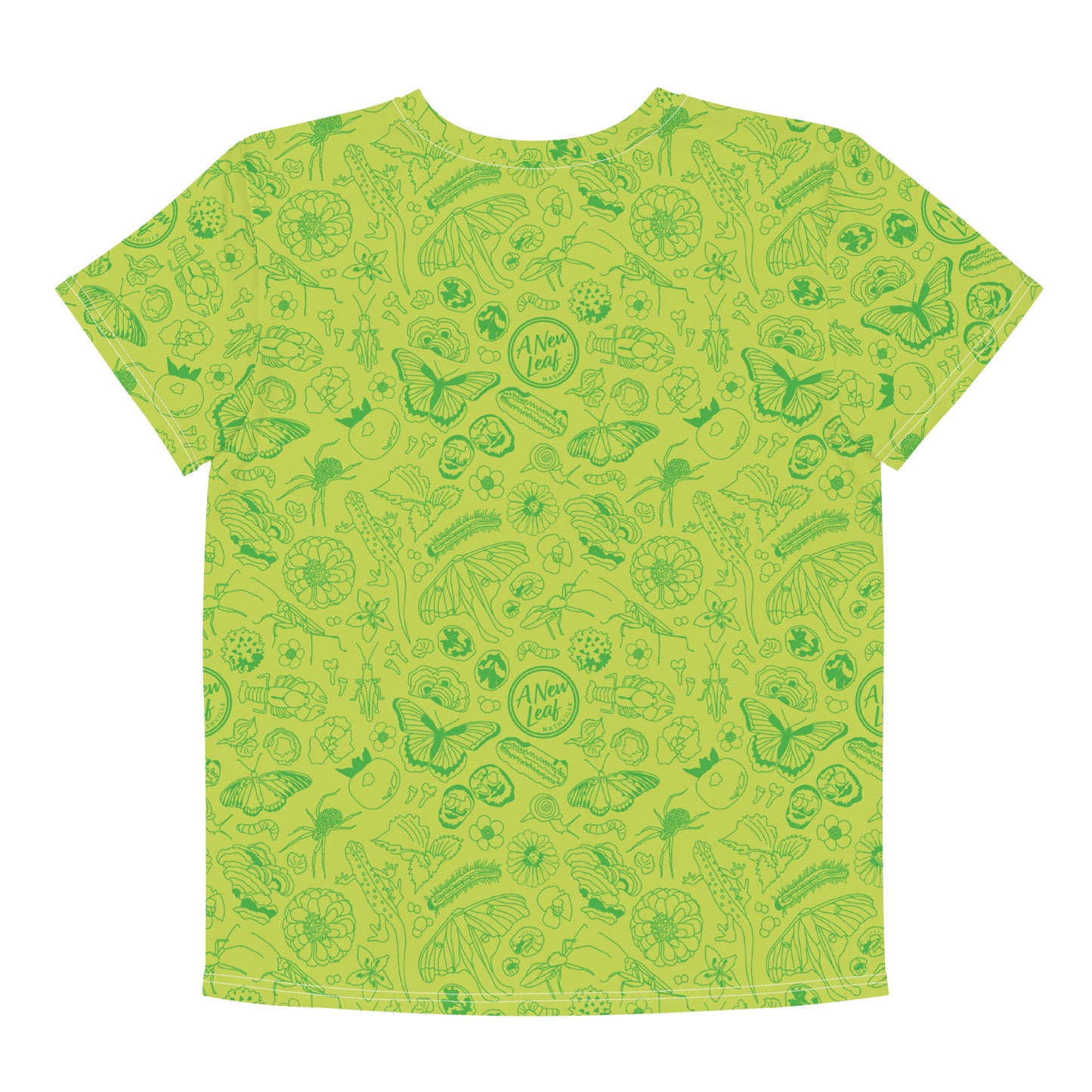 Big Kids Nature Print Short Sleeve Tee // Chartreuse Green