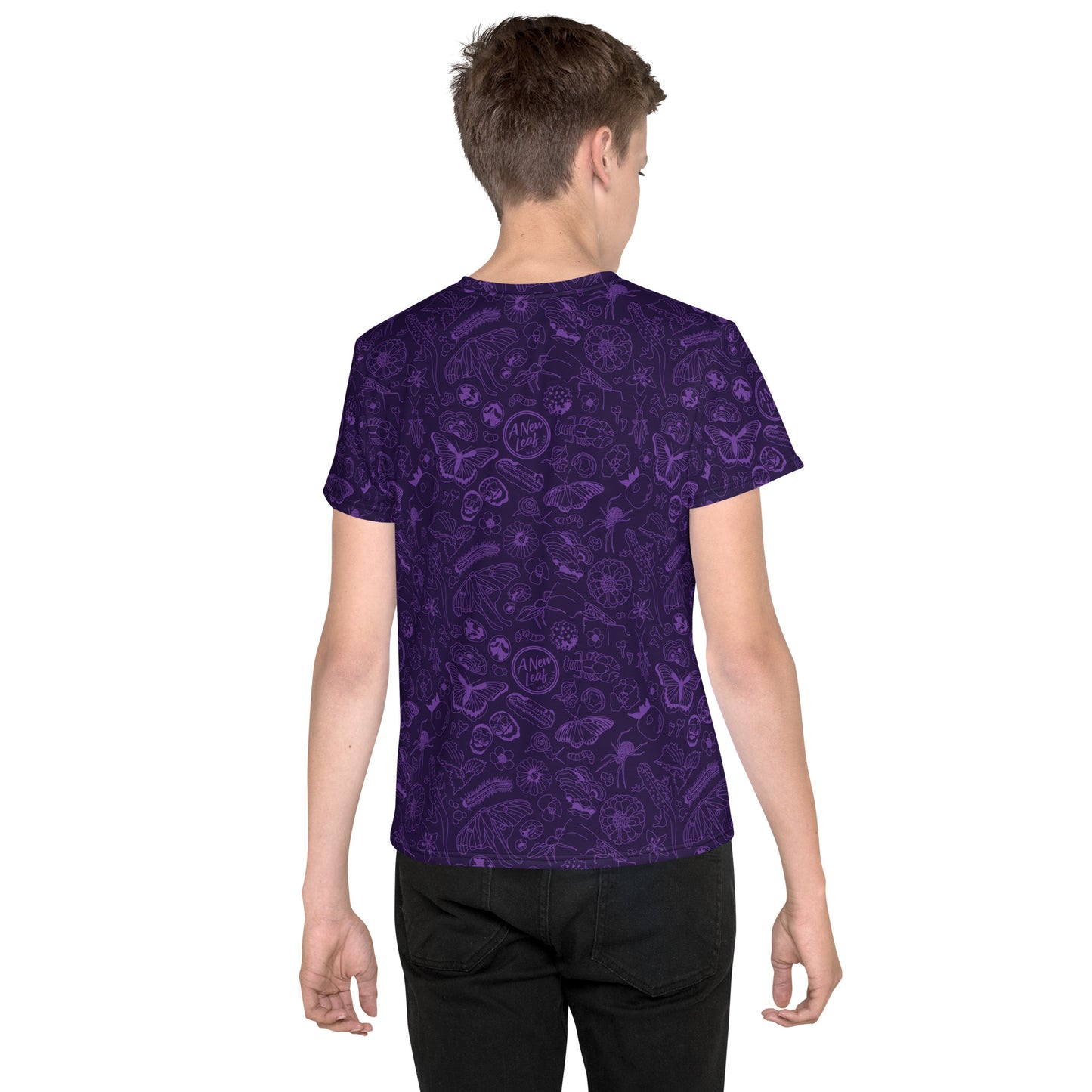 Big Kids Nature Print Short Sleeve Tee // Purple