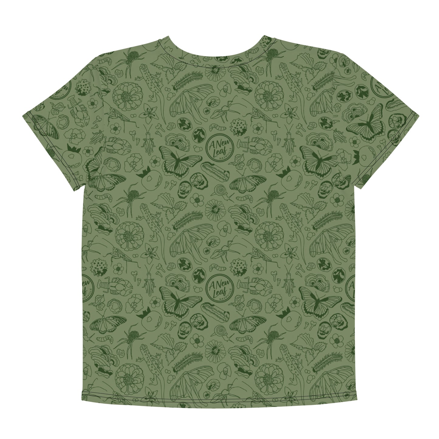 Big Kids Nature Print Short Sleeve Tee // Olive Green