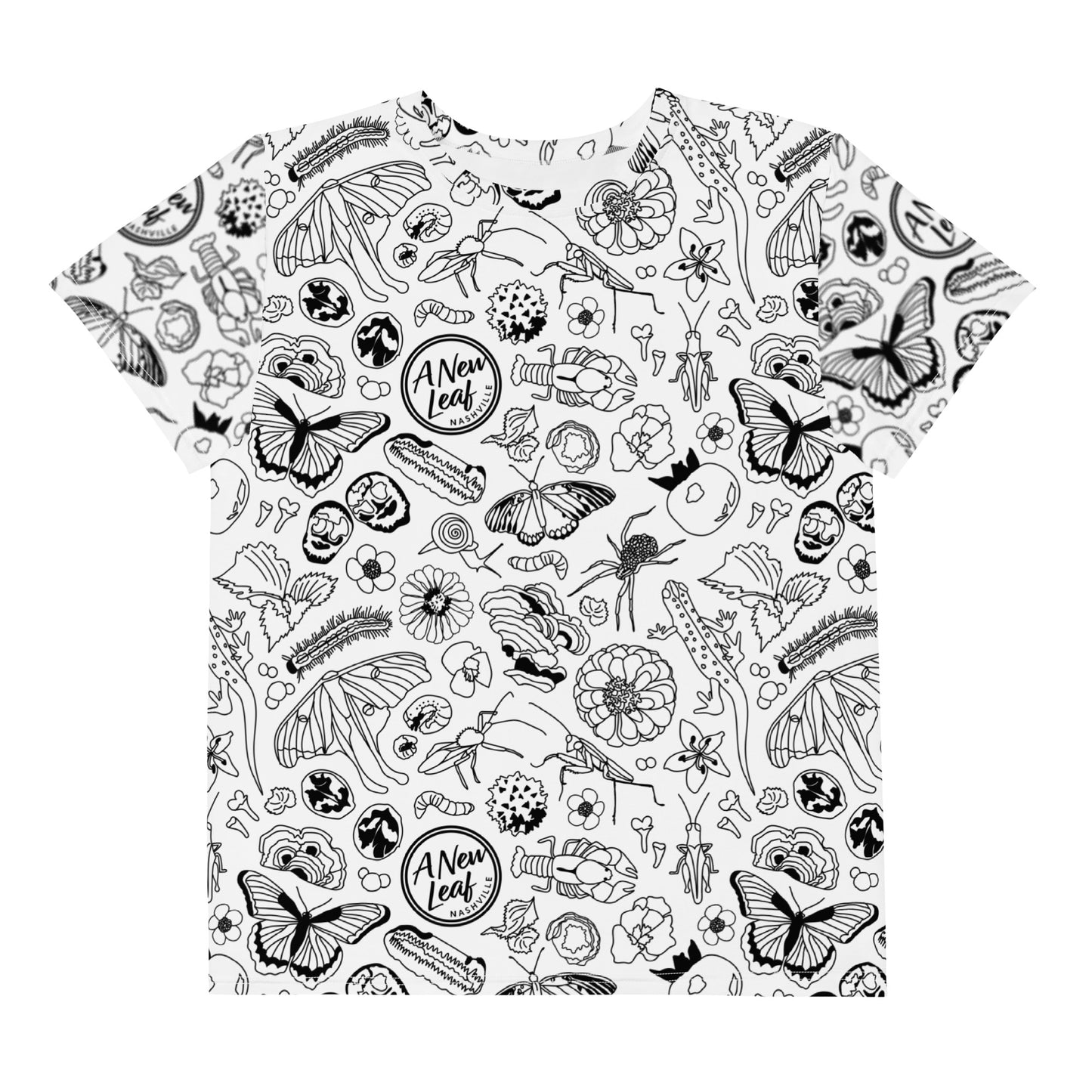 Big Kids Nature Print Short Sleeve Tee // B&W – A New Leaf PTO Store