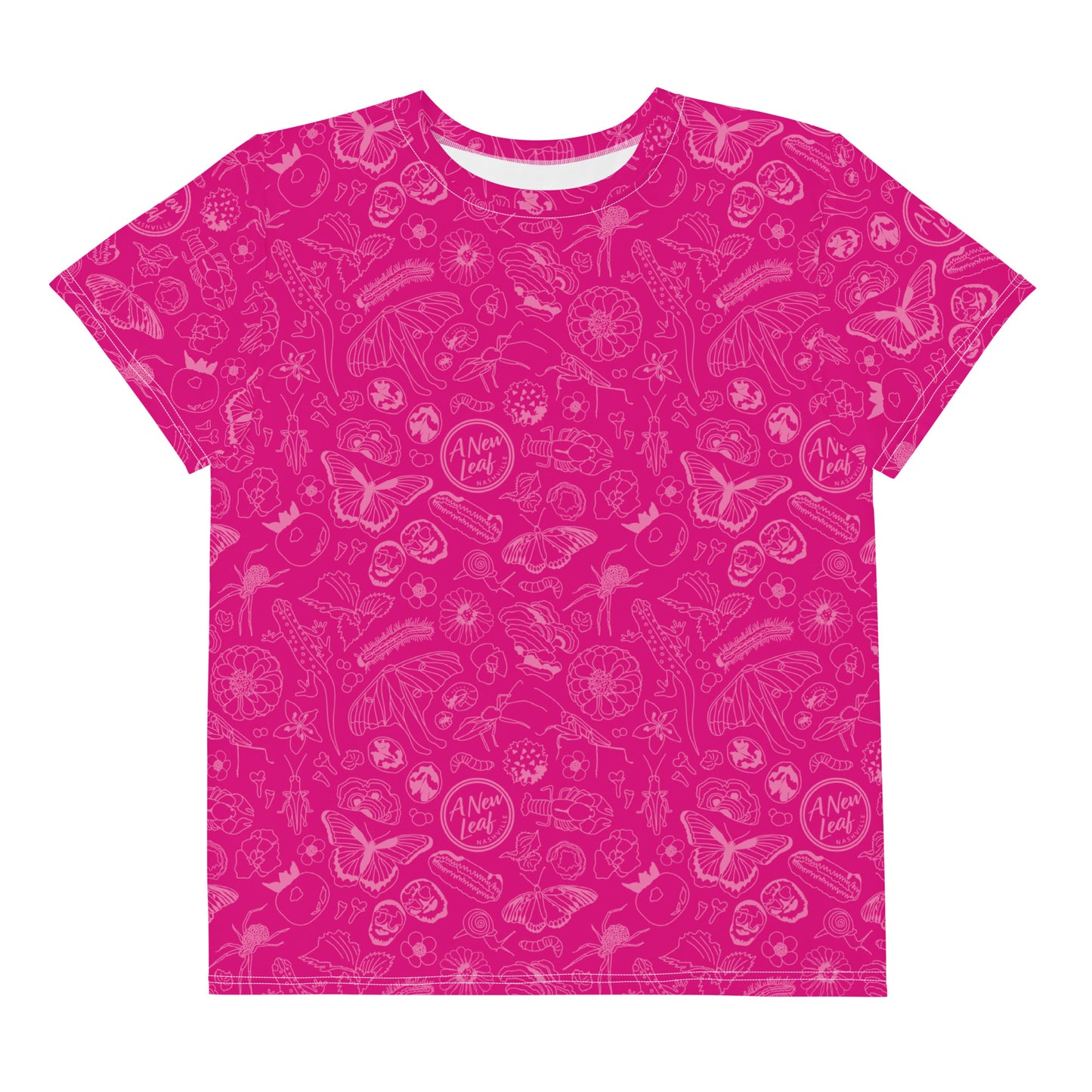 Big Kids Nature Print Short Sleeve Tee // Magenta