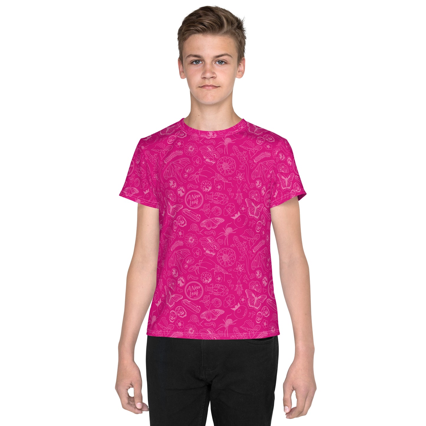 Big Kids Nature Print Short Sleeve Tee // Magenta