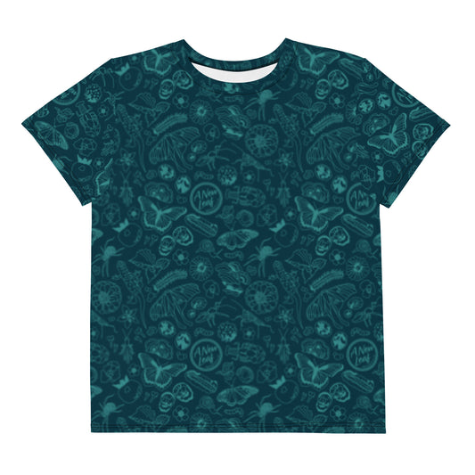 Big Kids Nature Print Short Sleeve Tee // Deep Teal