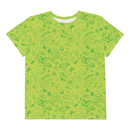 Big Kids Nature Print Short Sleeve Tee // Chartreuse Green