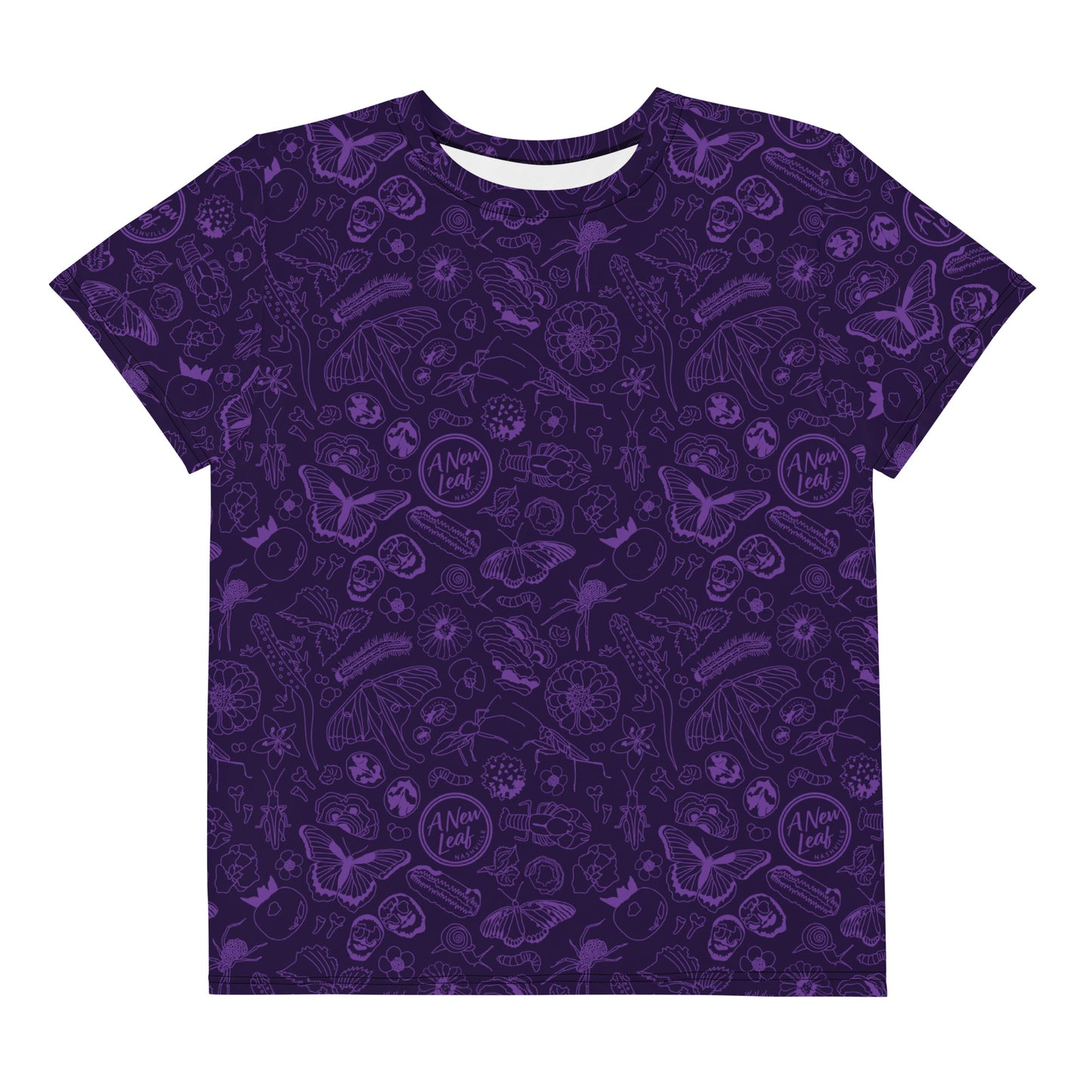 Big Kids Nature Print Short Sleeve Tee // Purple