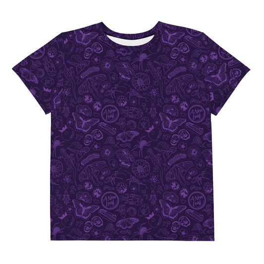 Big Kids Nature Print Short Sleeve Tee // Purple