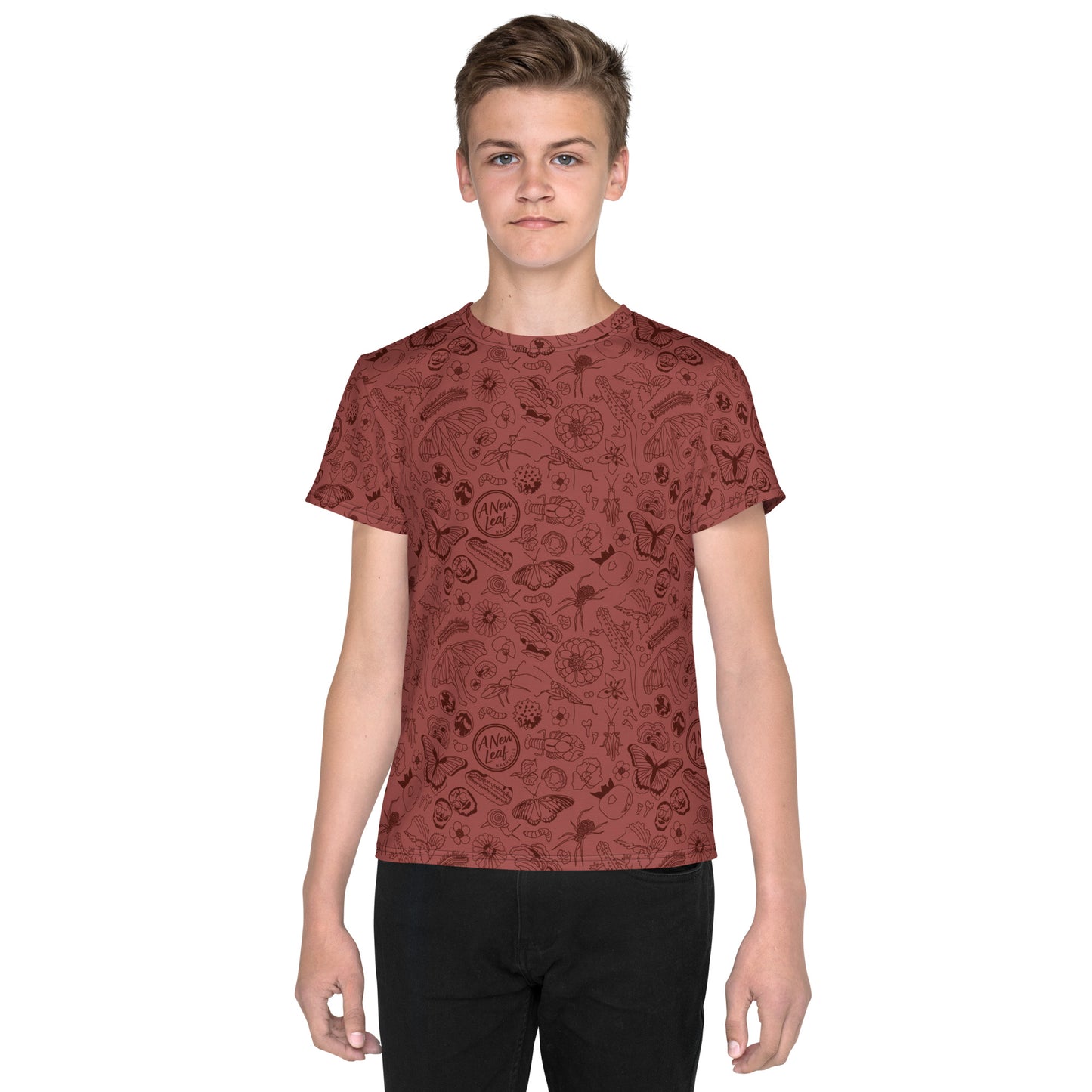 Big Kids Nature Print Short Sleeve Tee // Terra Cotta