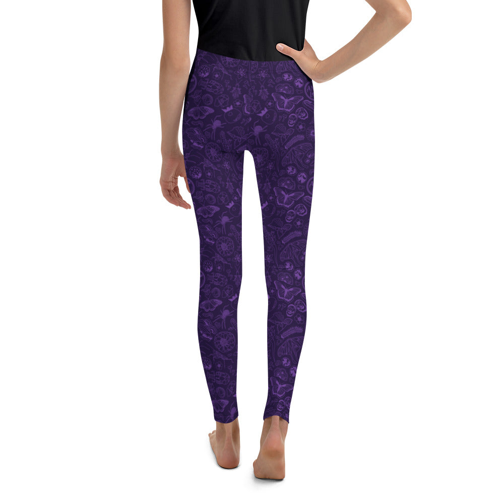 Big Kids Nature Print Leggings // Purple