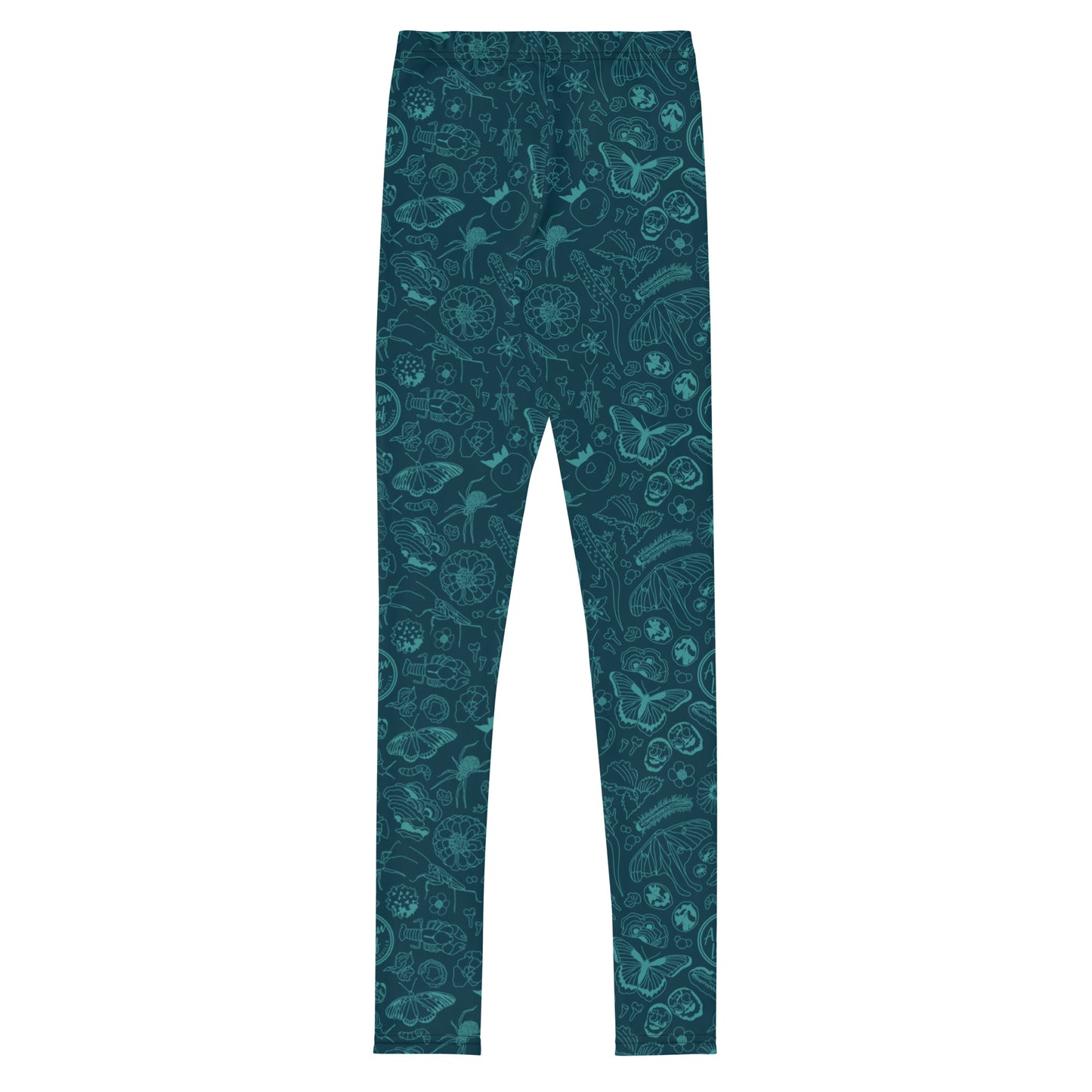 Big Kids Nature Print Leggings // Deep Teal