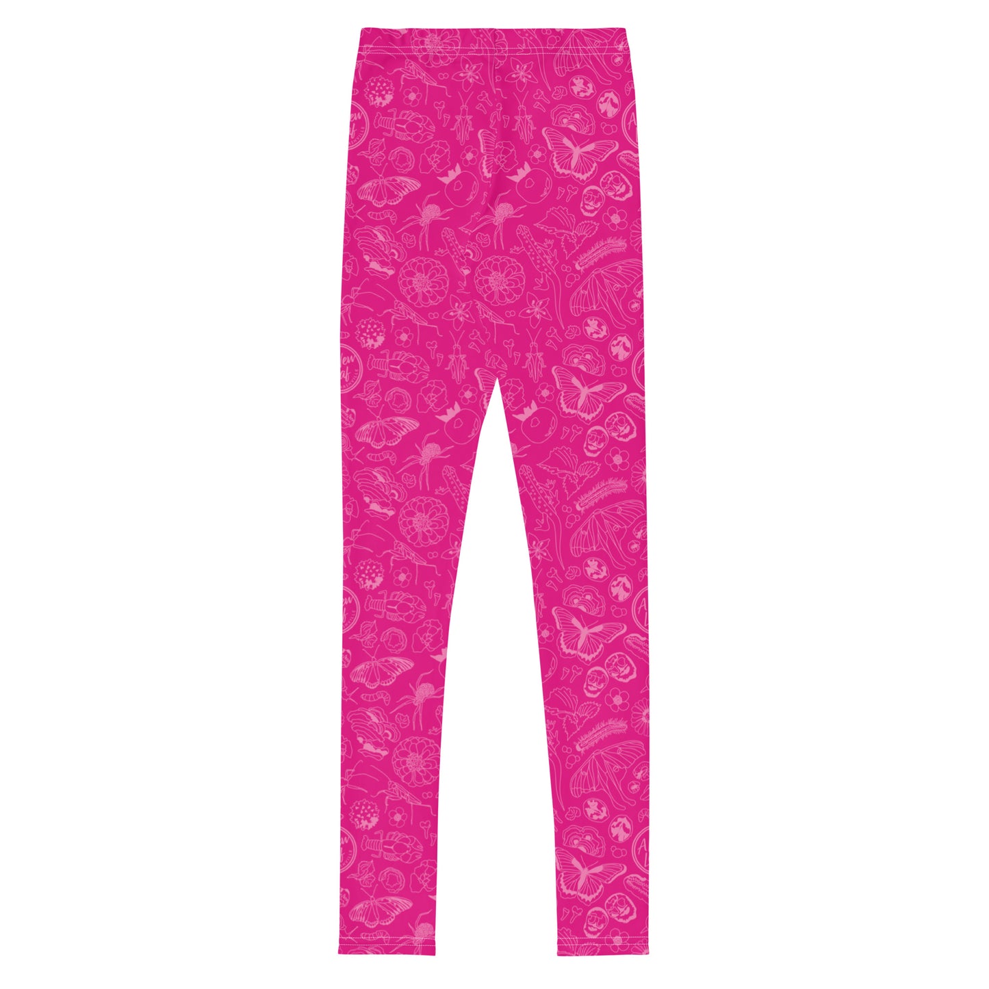 Big Kids Nature Print Leggings // Magenta