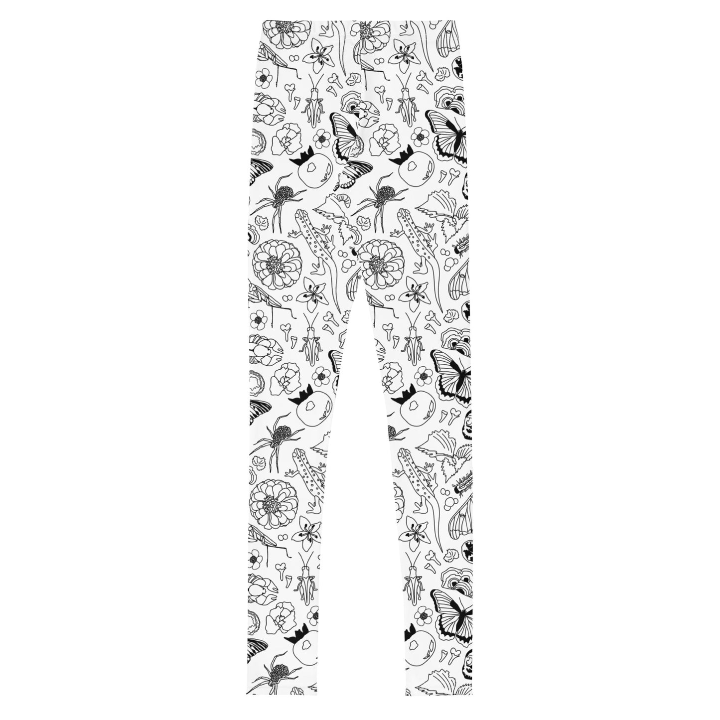 Big Kids Nature Print Leggings // B&W