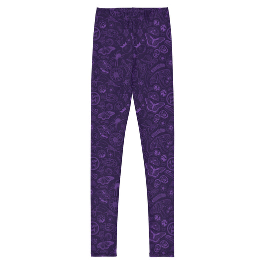 Big Kids Nature Print Leggings // Purple