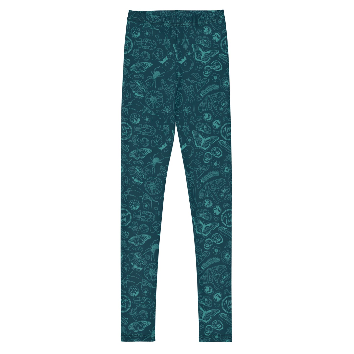 Big Kids Nature Print Leggings // Deep Teal