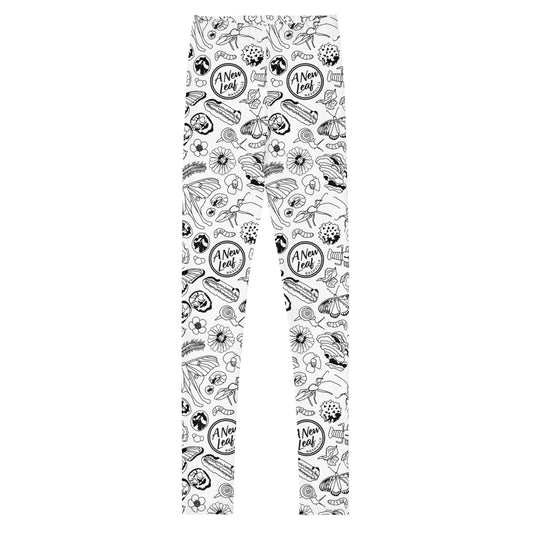 Big Kids Nature Print Leggings // B&W