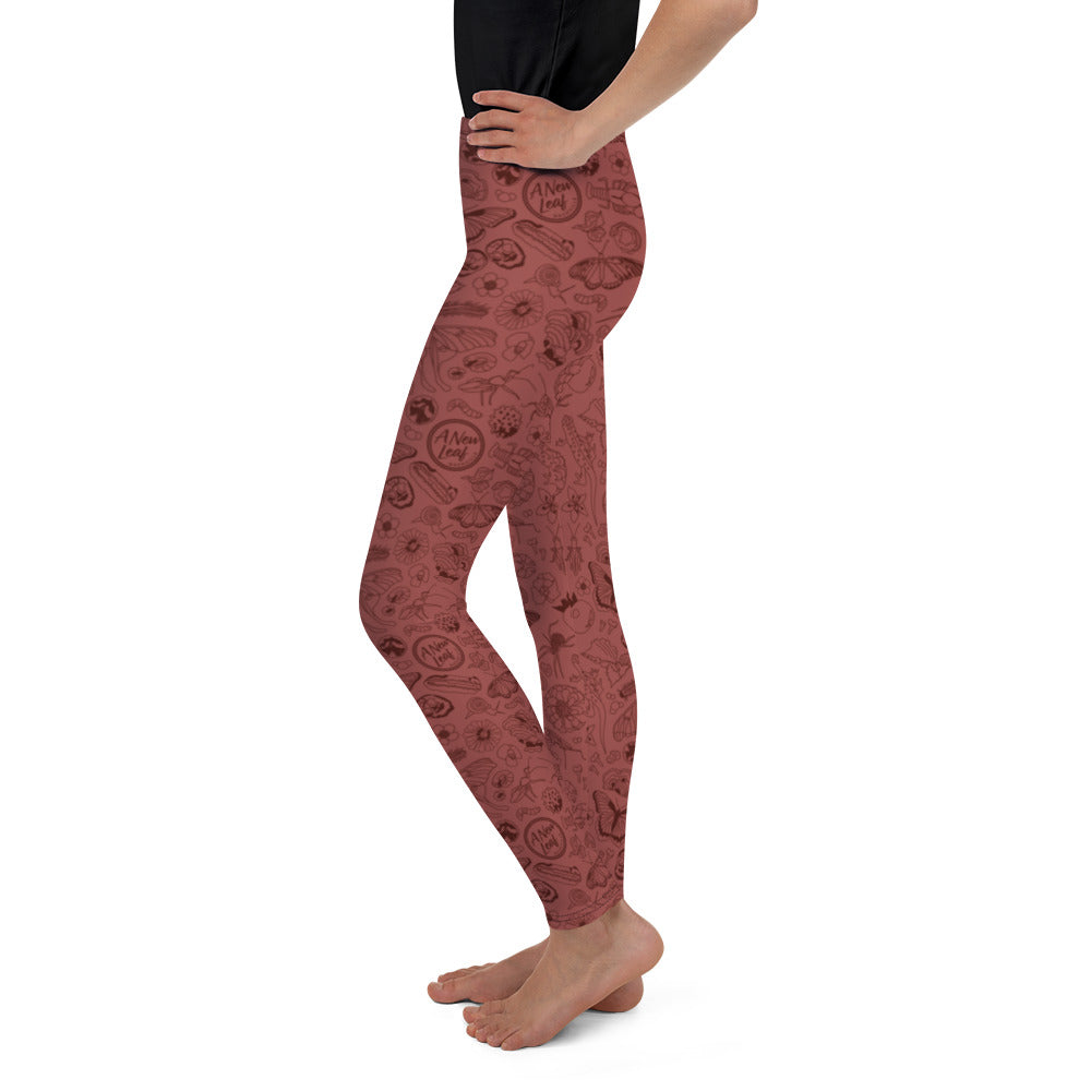 Big Kids Nature Print Leggings // Terra Cotta