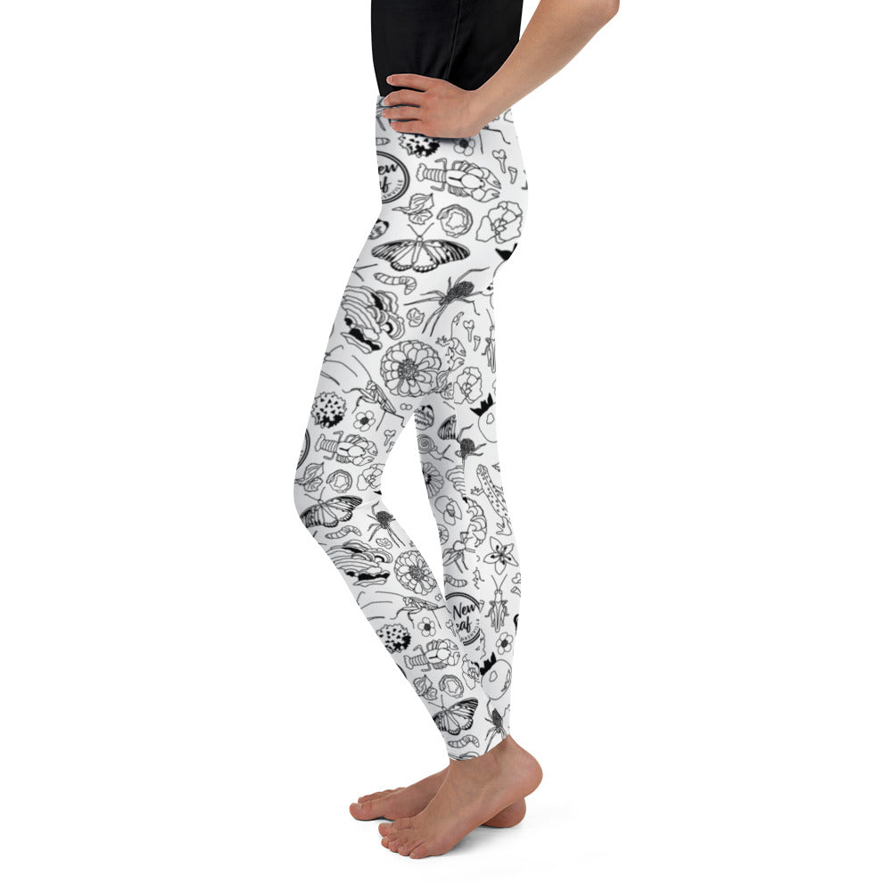 Big Kids Nature Print Leggings // B&W