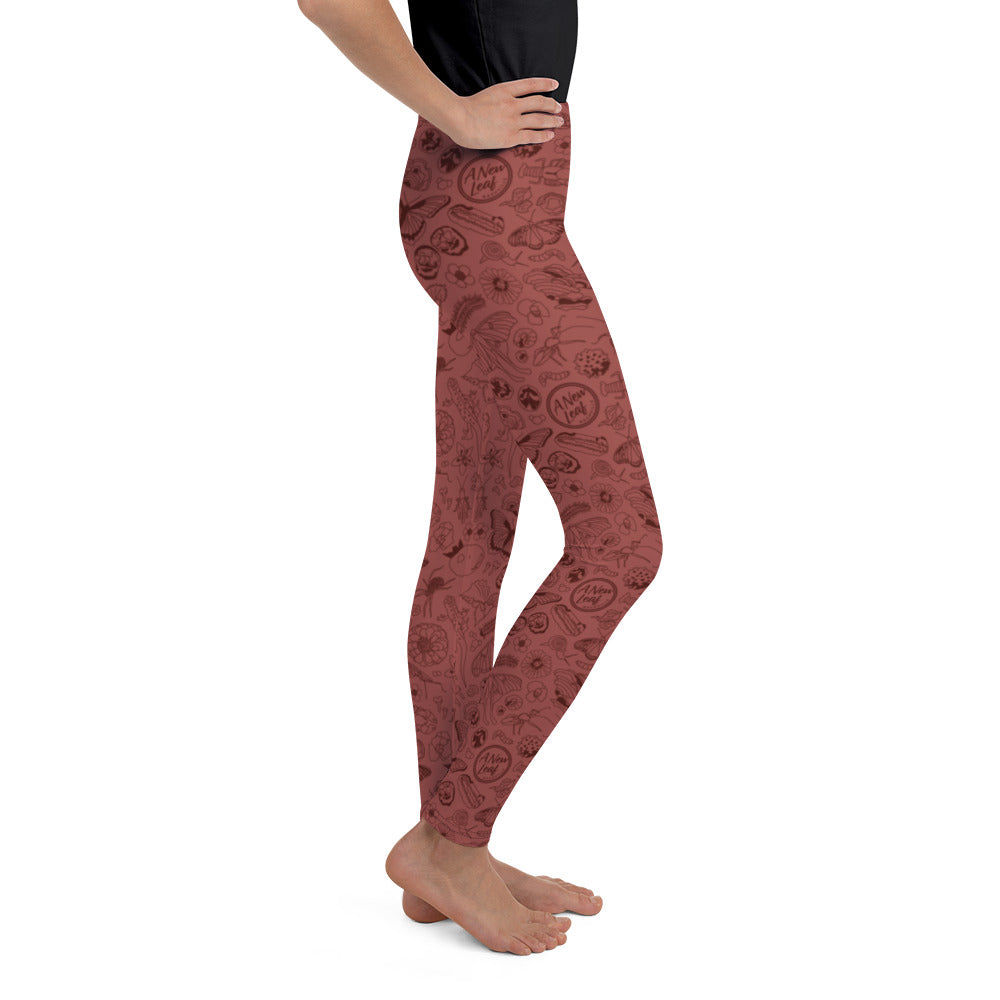 Big Kids Nature Print Leggings // Terra Cotta