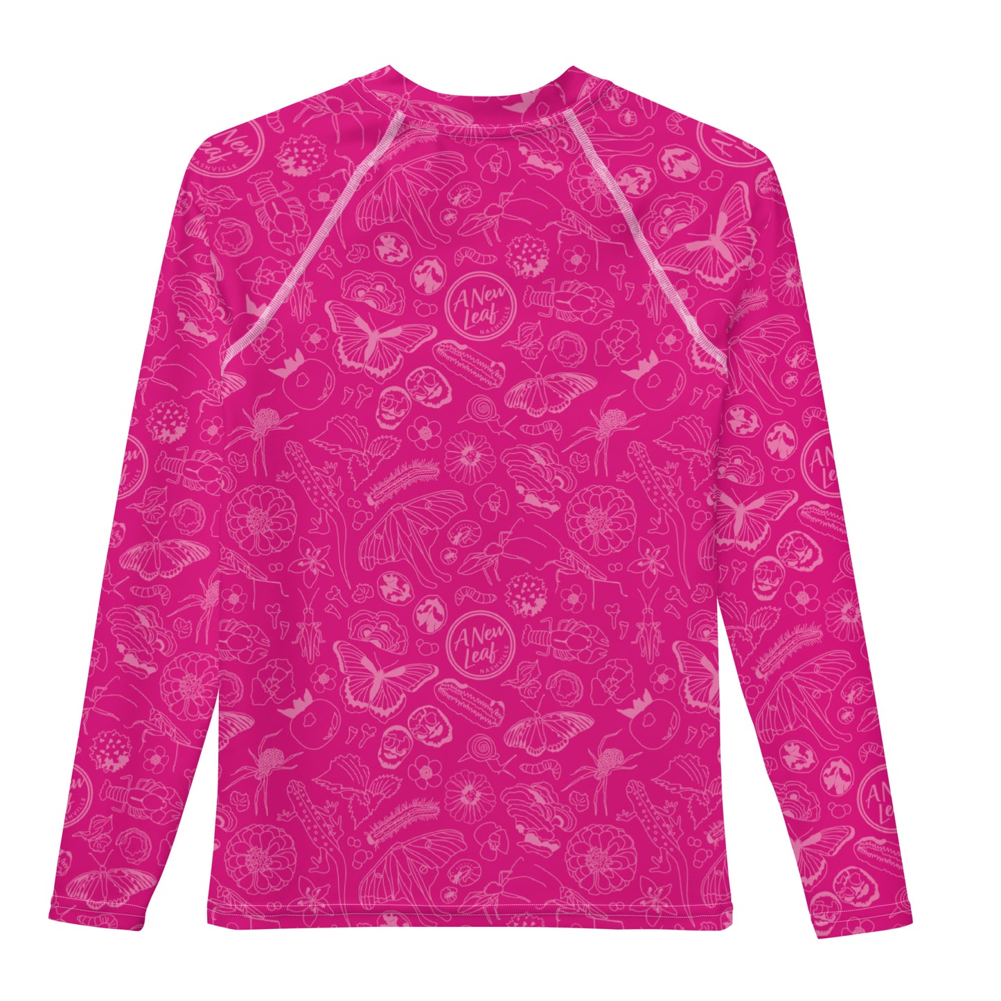 Big Kids Nature Print Rash Guard // Magenta