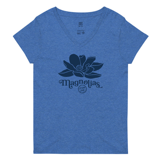 Women’s Magnolias recycled v-neck t-shirt