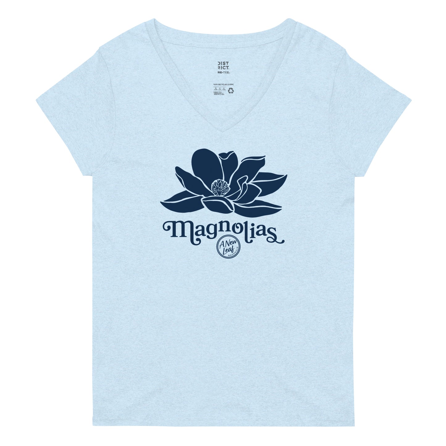 Women’s Magnolias recycled v-neck t-shirt