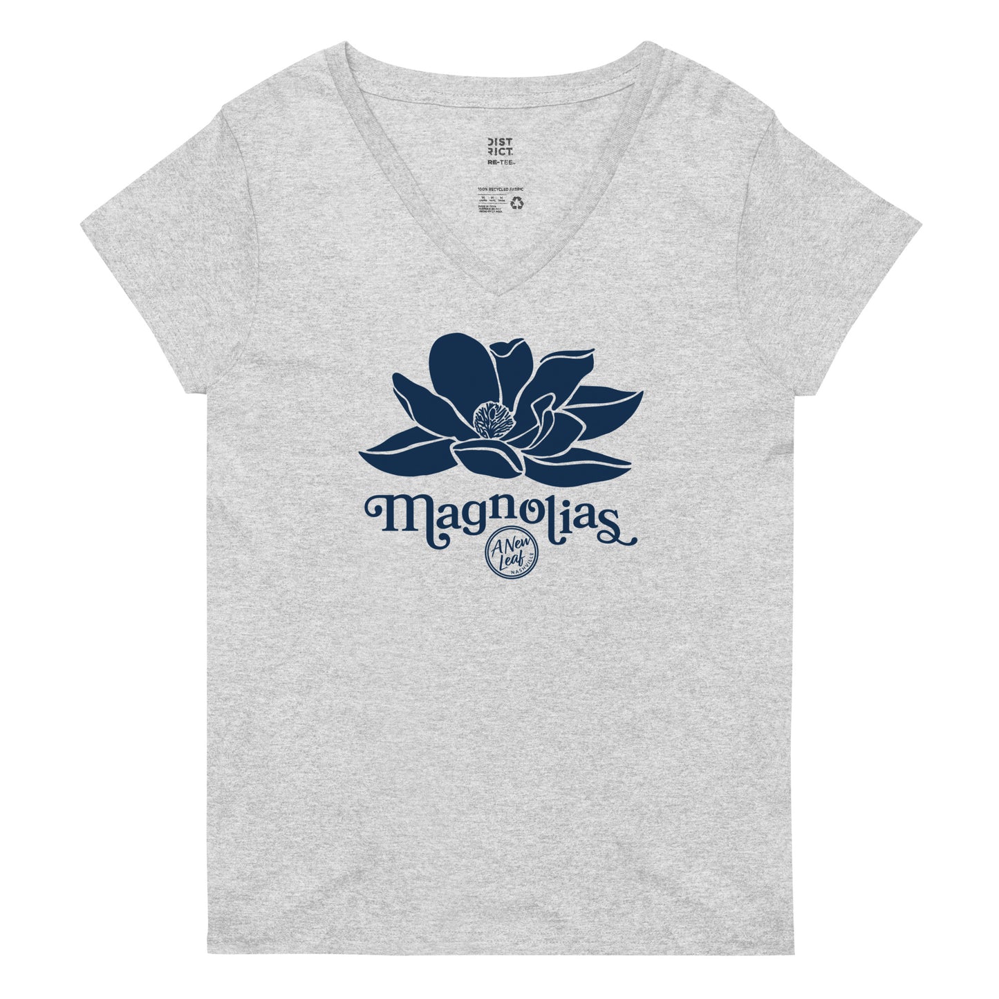 Women’s Magnolias recycled v-neck t-shirt