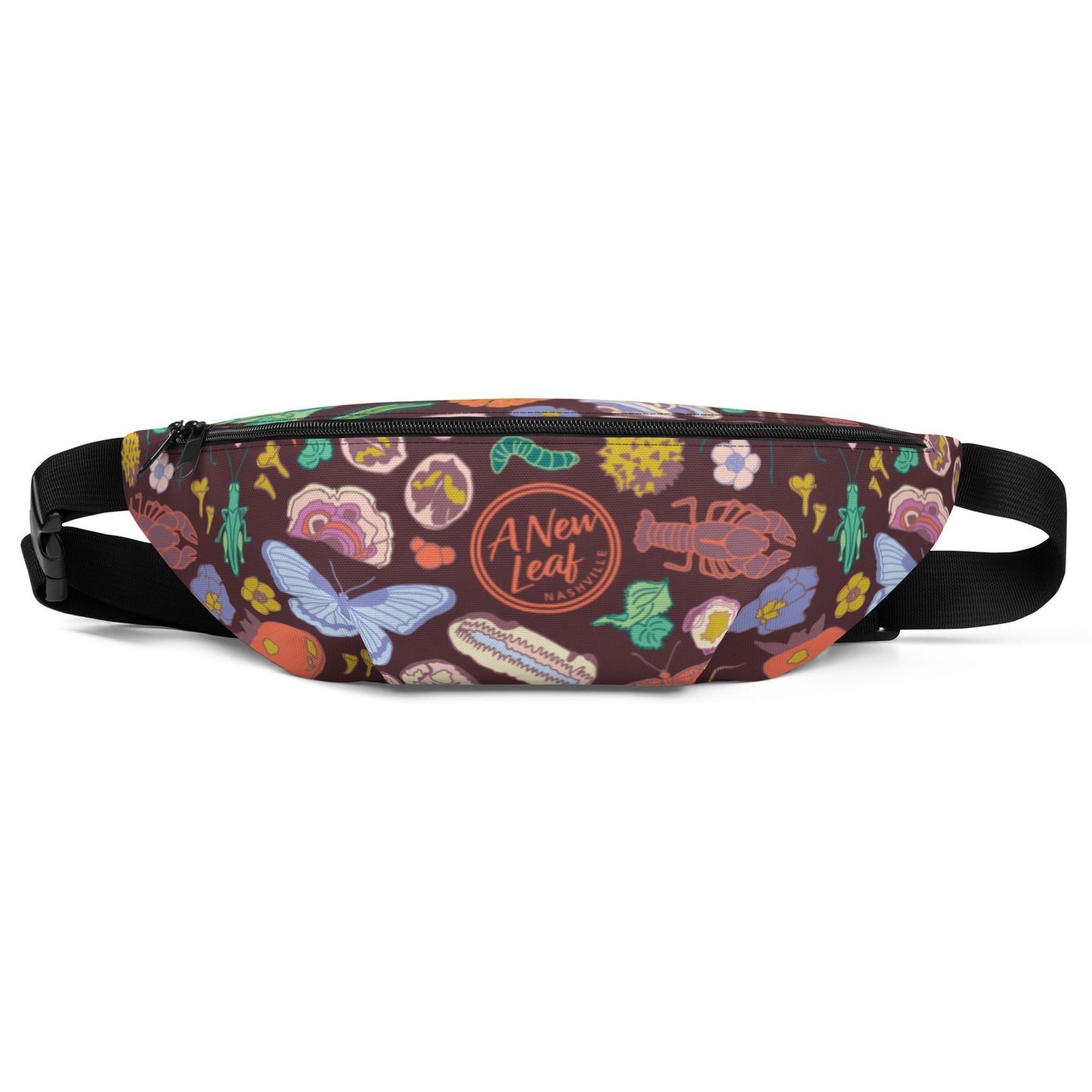 Nature Print Fanny Pack Burgundy