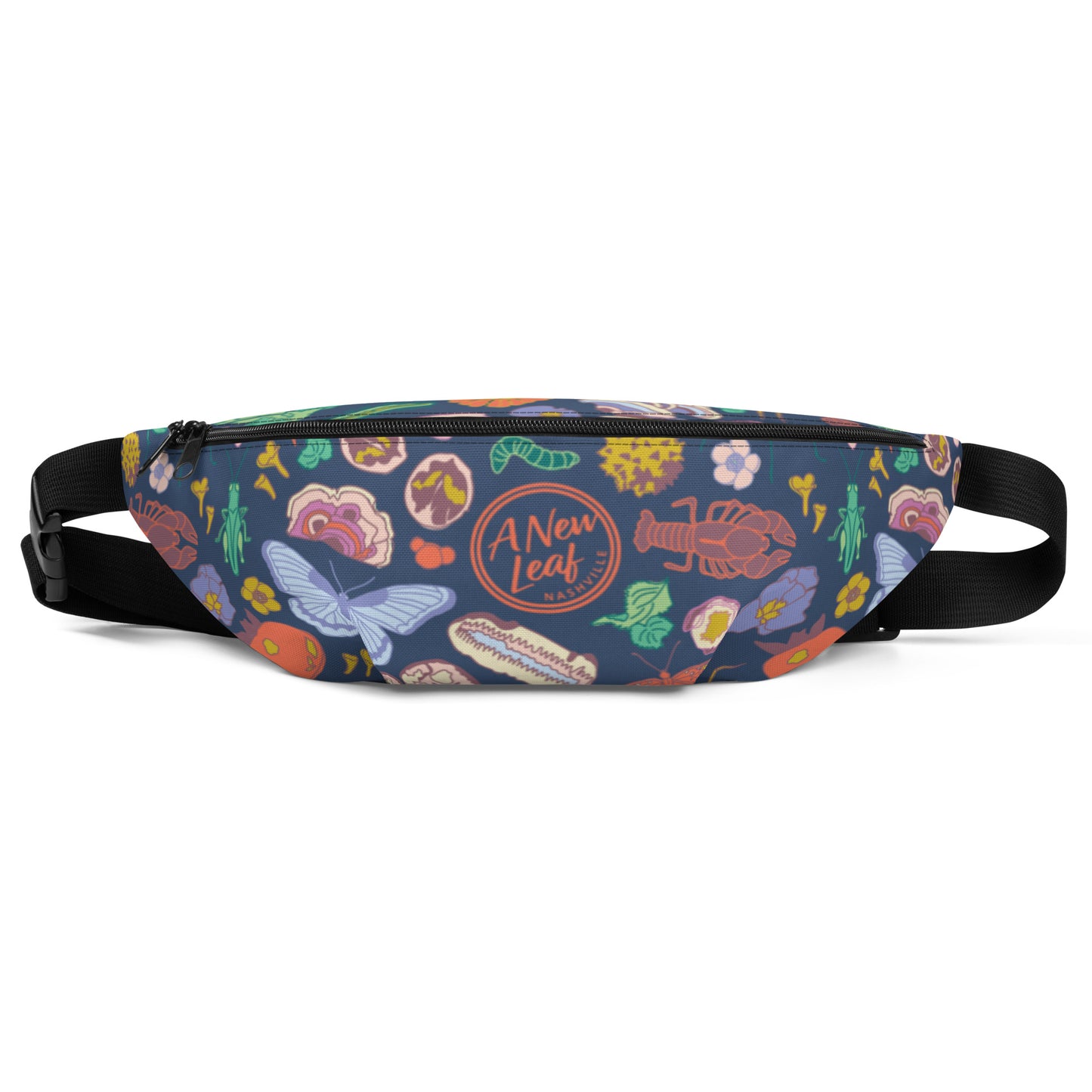 Nature Print Fanny Pack Navy