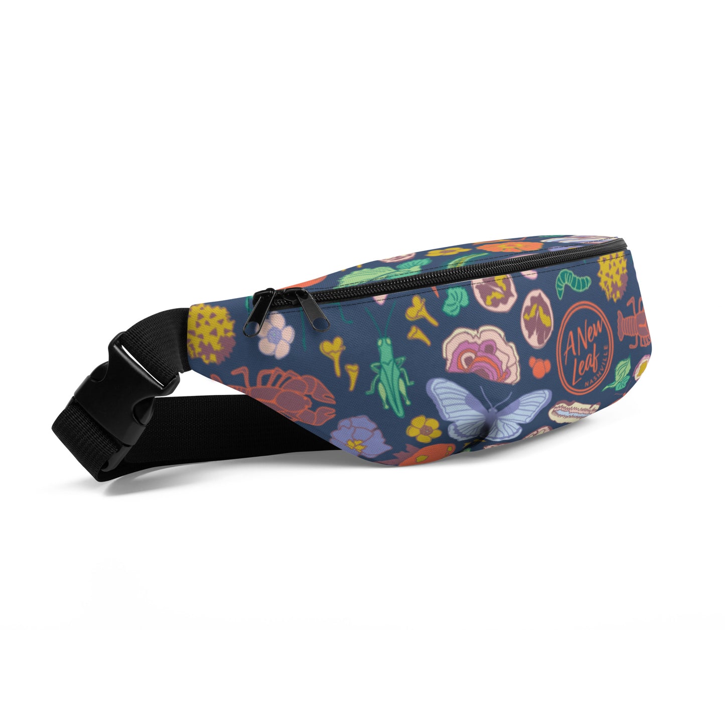 Nature Print Fanny Pack Navy