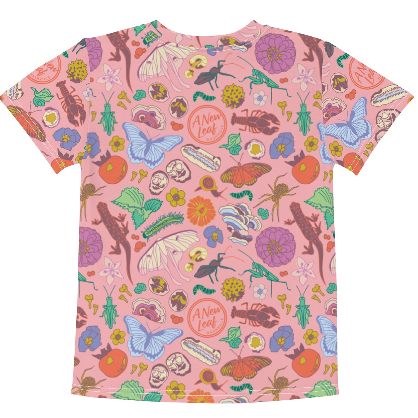 Young Kids Nature Print Short Sleeve Tee Pink