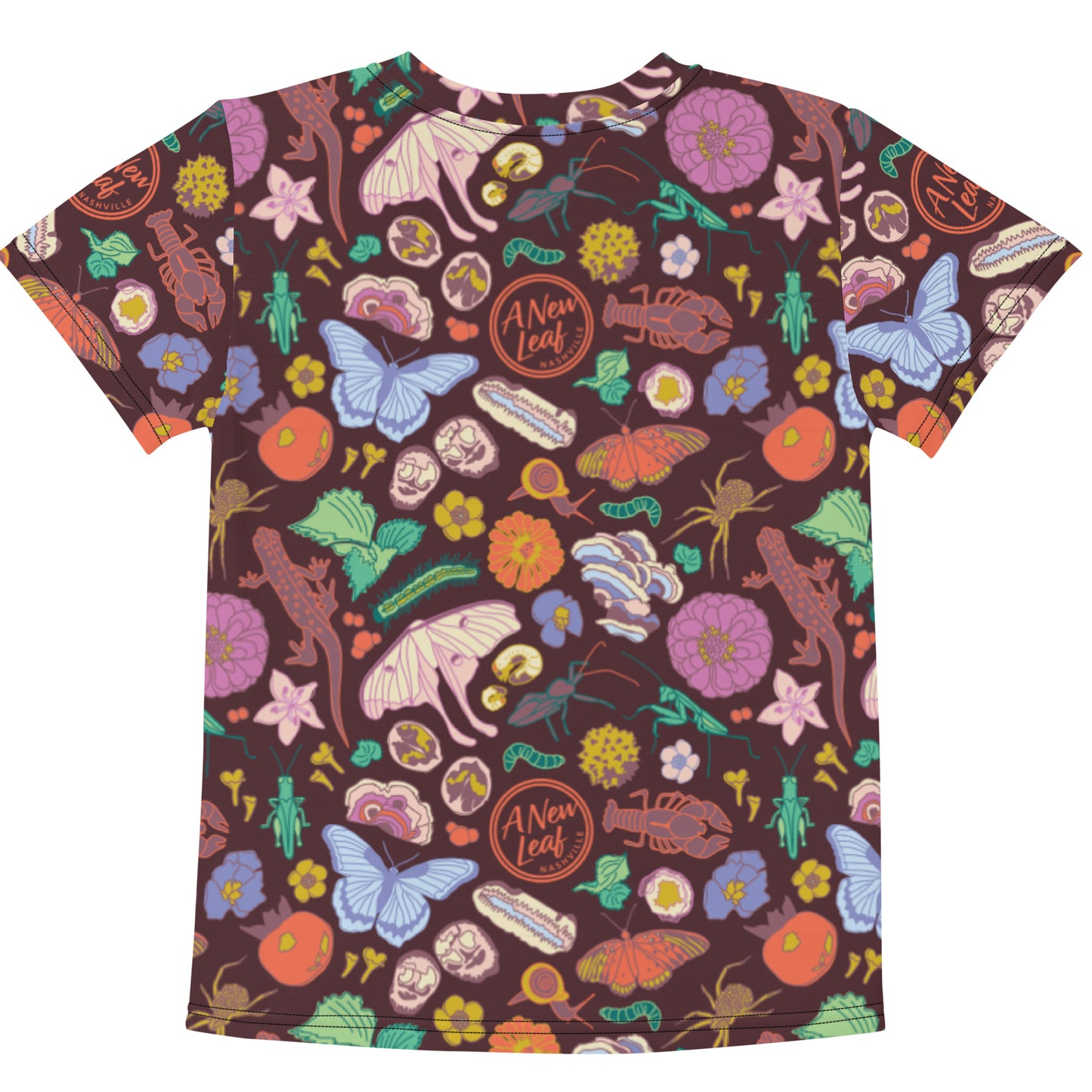 Young Kids Nature Print Short Sleeve Tee Burgundy