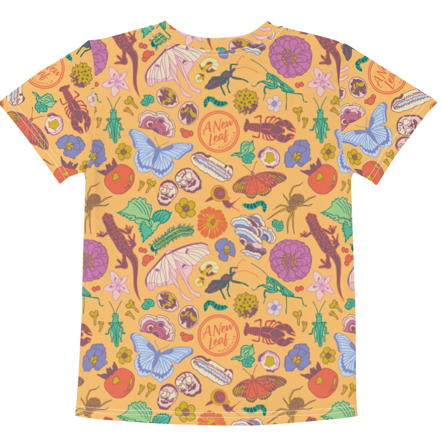 Young Kids Nature Print Short Sleeve Tee Orange