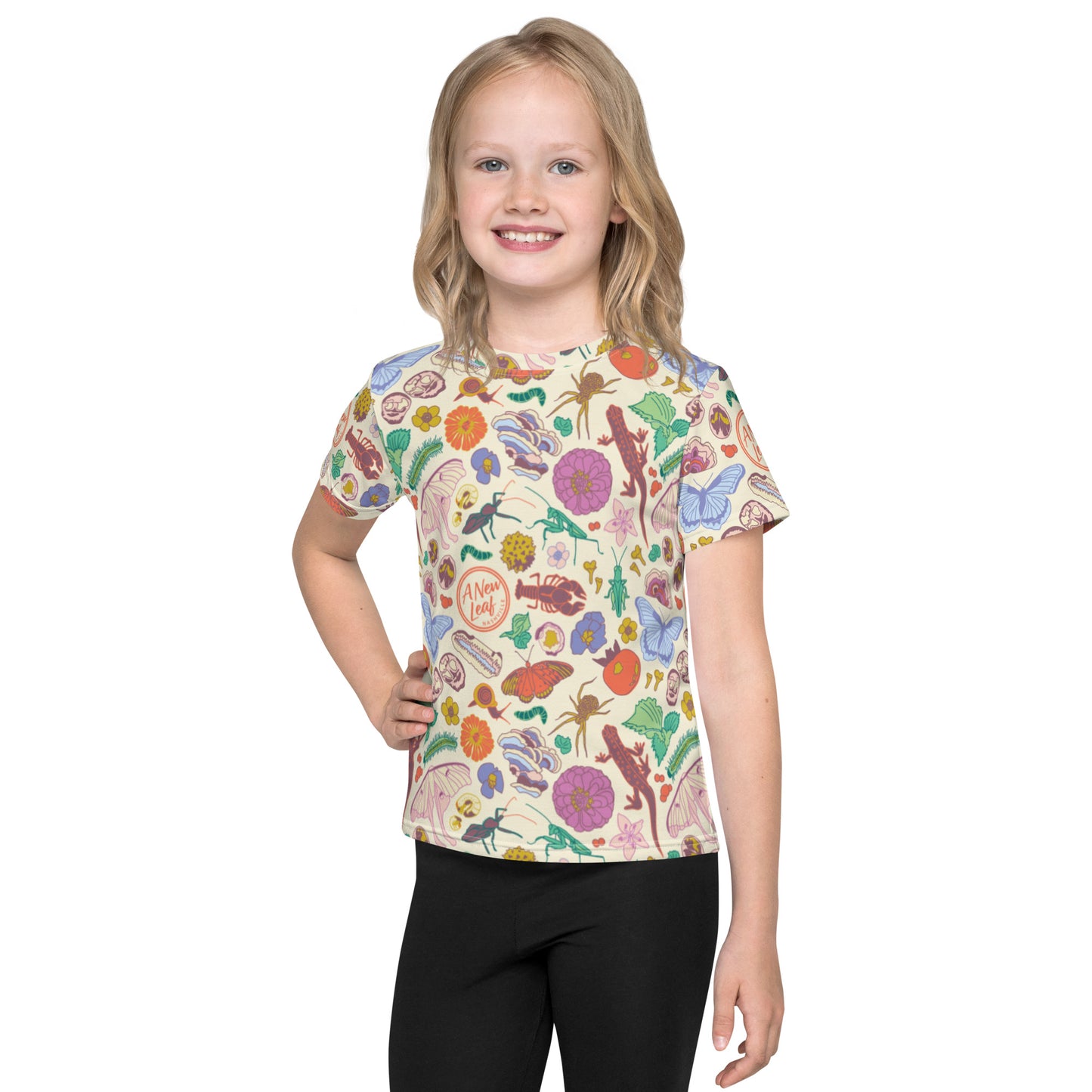 Young Kids Nature Print Short Sleeve Tee Neutral