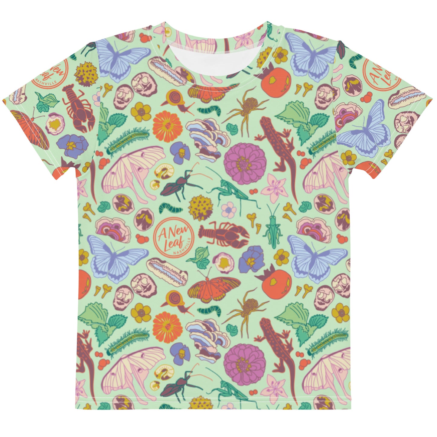 Young Kids Nature Print Short Sleeve Tee Mint