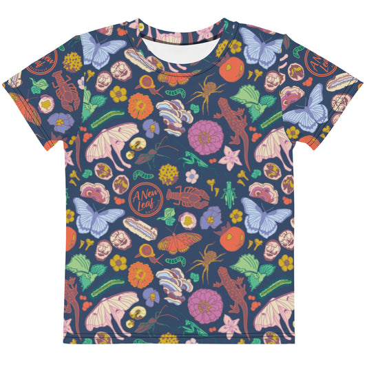 Young Kids Nature Print Short Sleeve Tee Navy