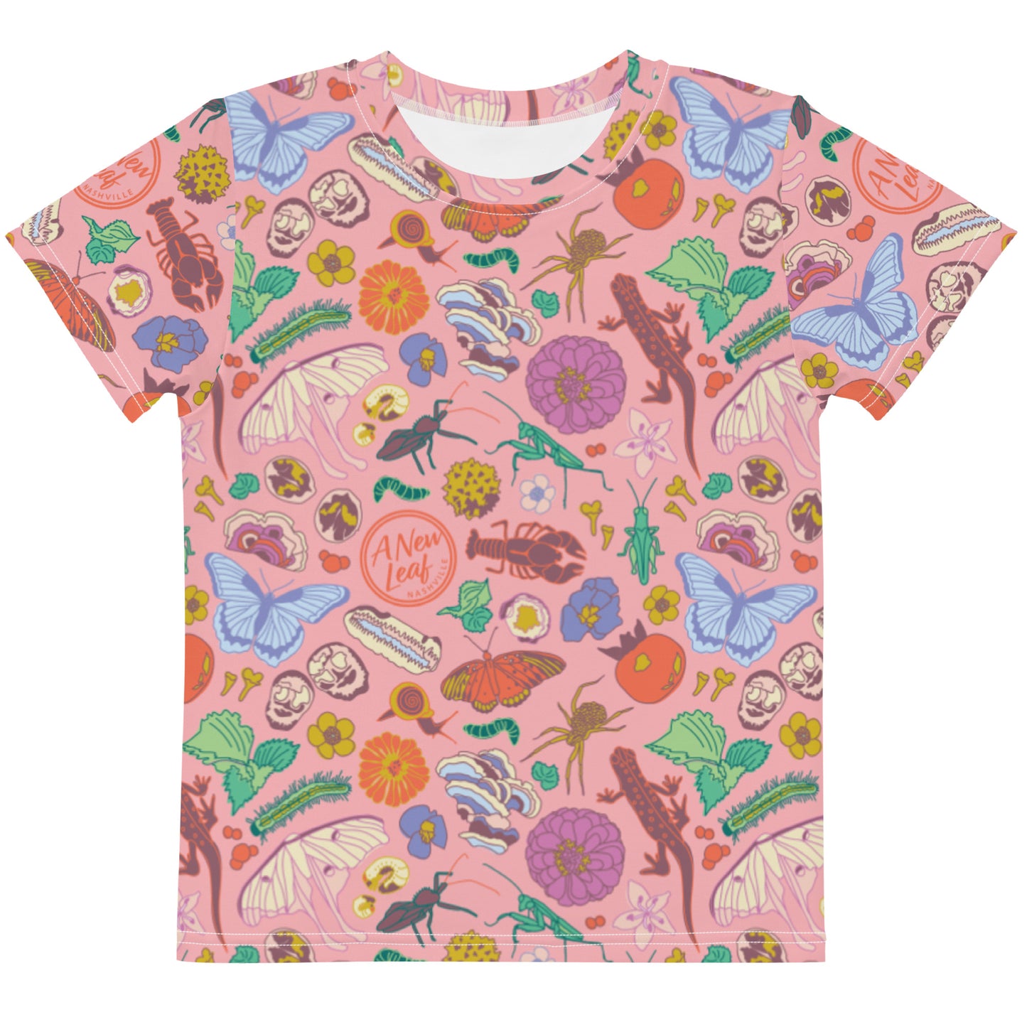 Young Kids Nature Print Short Sleeve Tee Pink