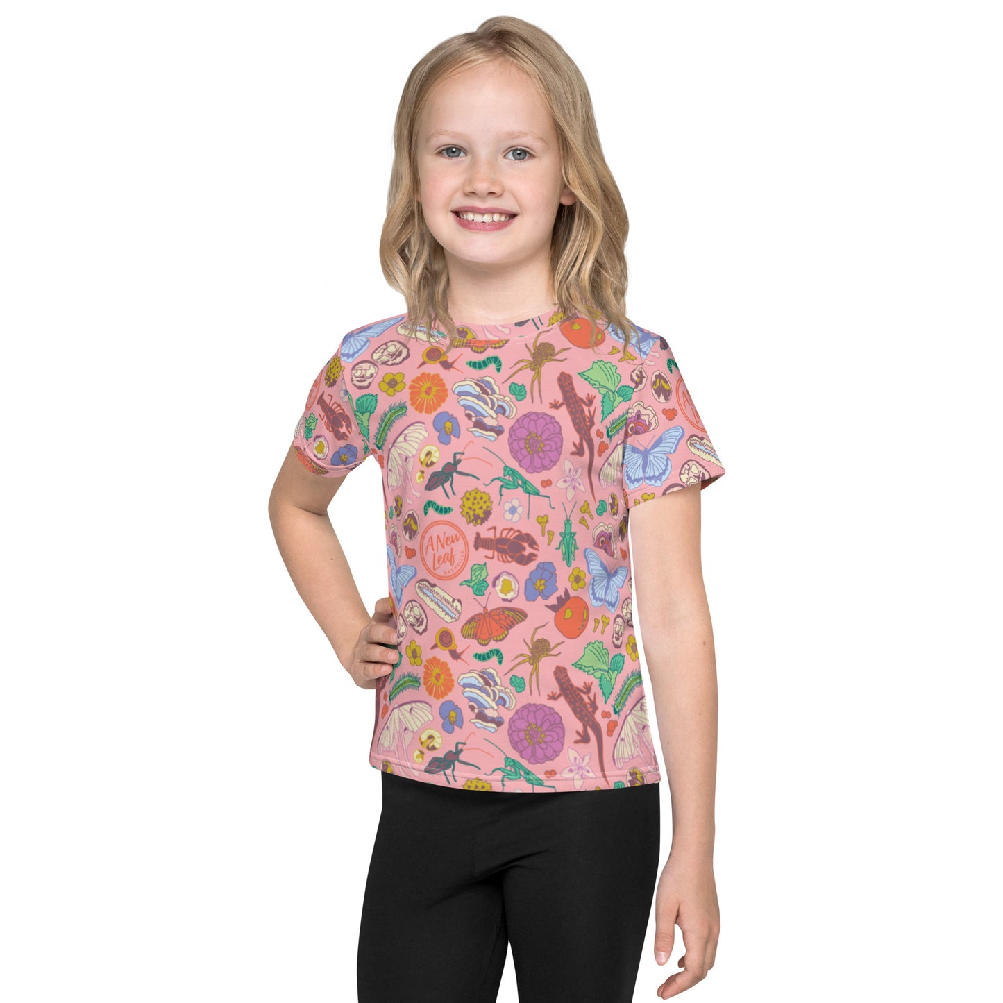 Young Kids Nature Print Short Sleeve Tee Pink