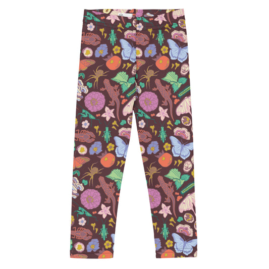 Young Kids Nature Print Leggings Burgundy