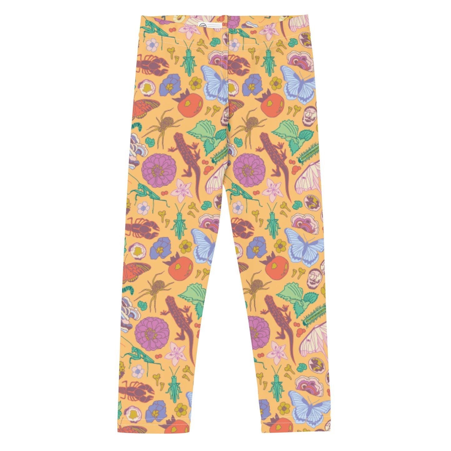 Young Kids Nature Print Leggings Orange