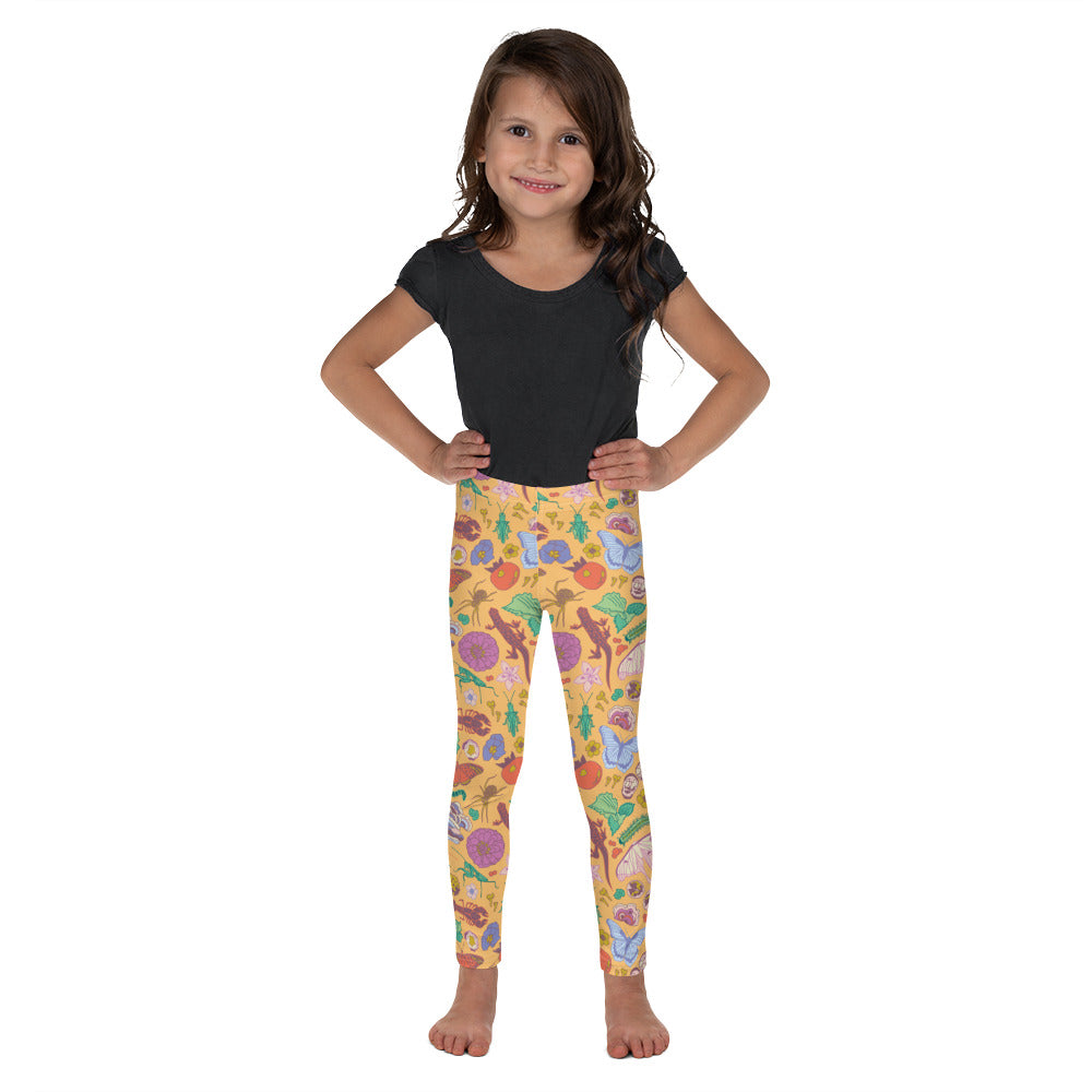 Young Kids Nature Print Leggings Orange