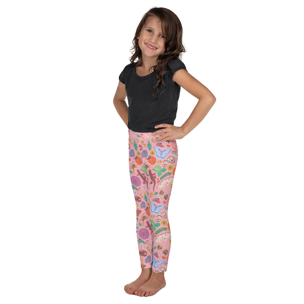 Young Kids Nature Print Leggings Pink