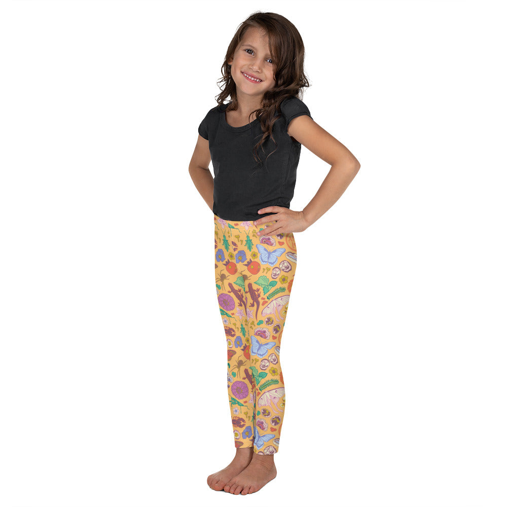 Young Kids Nature Print Leggings Orange