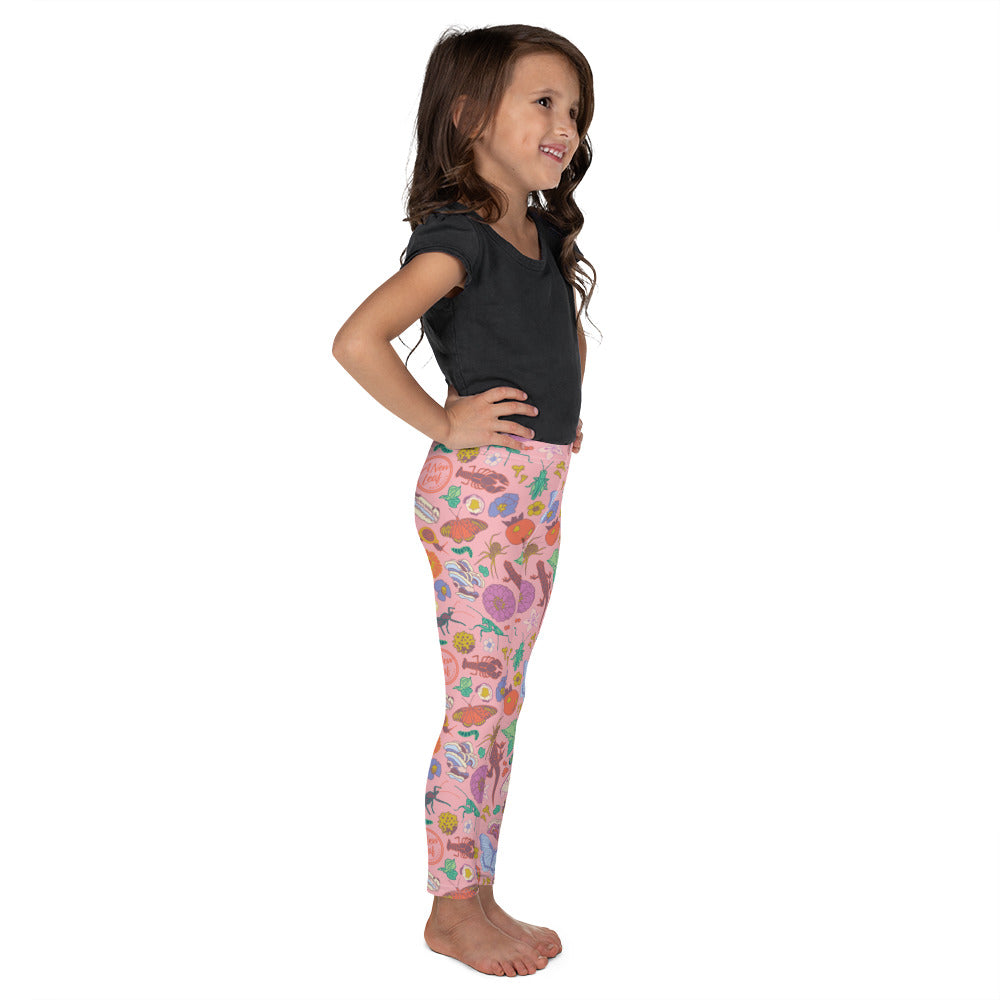 Young Kids Nature Print Leggings Pink